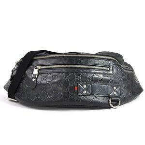 Gucci body bag Waist bag Body Belt Bum Guccissima black leather